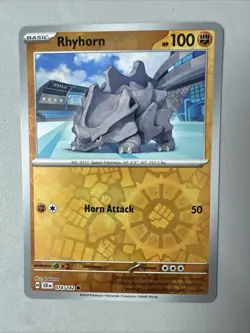 Pokemon TCG * SV Stellar Crown * 74/142 Rhyhorn * REVERSE HOLO COMMON * FRESH PK - Image 1