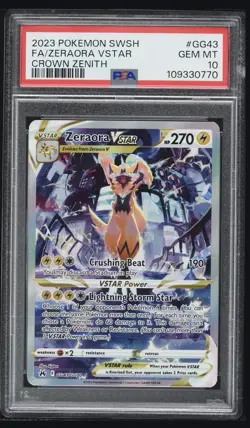 2023 POKEMON SWORD & SHIELD CROWN ZENITH #GG43 FULL ART ZERAORA VSTAR - Image 1