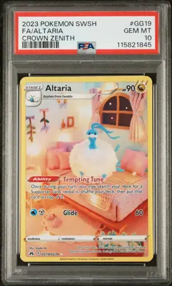 2023 POKEMON SWORD & SHIELD CROWN ZENITH #GG19 FULL ART/ALTARIA PSA 10 - Image 1