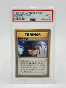 Pokemon Japanese Gym 2 Sabrina's Gaze Trainer PSA 9 - Image 1