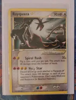 Gold Star Rayquaza 2005 EX Deoxys Holo 107/107 DAMAGED - Image 1
