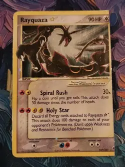 Gold Star Rayquaza 2005 EX Deoxys Holo 107/107 DAMAGED - Image 2