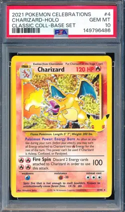 Charizard 2021 Pokemon Celebrations Classic Collection Holo #4 English PSA 10 - Image 1