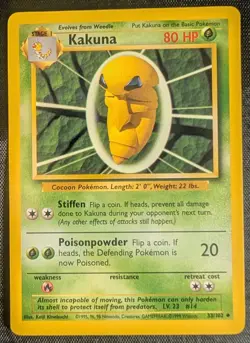 Kakuna - 33/102 Base Set Unlimited - LP - Pokemon TCG WOTC Vintage 1999 - Image 3