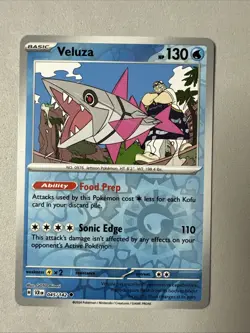 Pokemon TCG * SV Stellar Crown * 45/142 Veluza * REVERSE HOLO UNCOMMON FRESH PK - Image 1