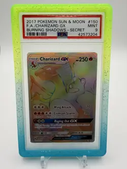 Pokemon TCG Charizard GX Secret Rainbow Rare Holo 150/147 PSA 9 English - Image 1