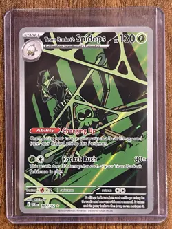 Team Rocket's Spidops - Holo SV10 Destined Rivals 187/182 NM Pokemon - Image 1