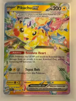 Pikachu ex 057/191 Double Rare Surging Sparks Pokemon NM - Image 1