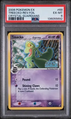 2006 POKEMON EX CRYSTAL GUARDIANS #68 TREECKO-REVERSE FOIL PSA 6 - Image 1
