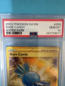 2023 Pokemon Rare Candy Scarlet & Violet Hyper Rare Card 256 PSA 10 GEM MINT - Image 2
