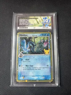 Pokemon Celebrations Mimikyu SWSH136 Black Star Holo Promo Card ACE 10 PERFECT - Image 1
