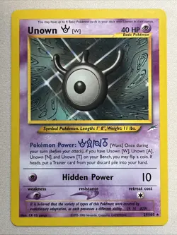 Pokemon Card - Unown [W] - Unlimited - Rare (29/105) WOTC Neo Destiny *MP* - Image 1