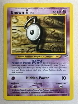 Pokemon Card - Unown [G] - Unlimited - Rare (27/105) WOTC Neo Destiny *LP* - Image 1