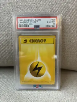 1999 POKEMON GAME 100 LIGHTNING ENERGY PSA 10 GEM MINT BASE SET SHADOWLESS - Image 1