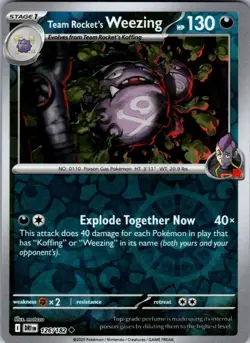 Team Rocket's Weezing Destined Rivals 126/182 Uncommon Reverse Holo Pokemon NM - Image 1