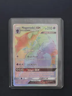 Pokemon TCG Naganadel GX 134/131 SM Forbidden Light Secret Rare Full Art Holo En - Image 3