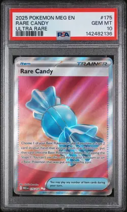 Pokemon Mega Evolution Rare Candy 175 PSA 10 - Image 1
