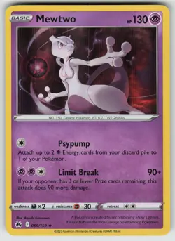 Mewtwo 059/159 Holo Rare Crown Zenith Pokemon Near Mint - Image 1