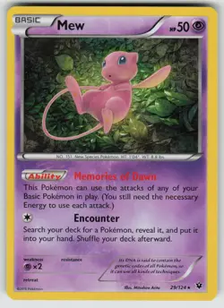 Mew 29/124 Holo Rare Fates Collide Pokemon Near Mint - Image 1