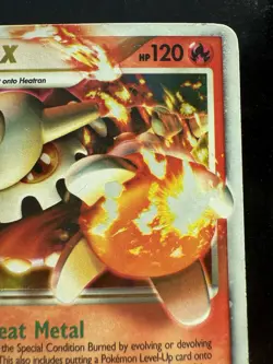 2008 Heatran LV.X 97/100 Pokemon Stormfront Holo (Damaged) - Image 3