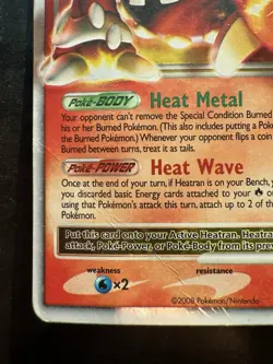 2008 Heatran LV.X 97/100 Pokemon Stormfront Holo (Damaged) - Image 4