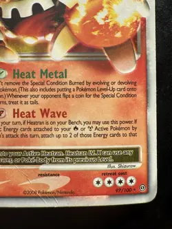 2008 Heatran LV.X 97/100 Pokemon Stormfront Holo (Damaged) - Image 5