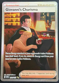 Giovanni's Charisma 204/165 SV 151 Full Art SIR Pokemon LP - Image 1
