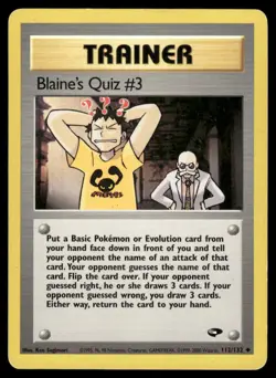 BLAINE'S QUIZ #3 112/132 UNCOMMON GYM CHALLENGE POKEMON MP - Image 2