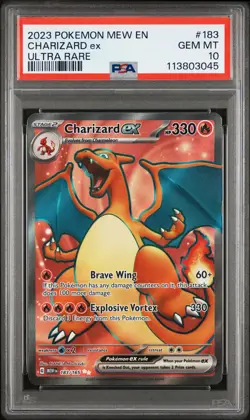 2023 POKEMON MEW EN-151 ULTRA RARE #183 CHARIZARD EX PSA 10 - Image 1