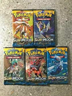 Pokemon TCG 5x Sun & Moon Booster Pack Genuine Factory Sealed (Every Artwork x1) 820650801945 - Image 1
