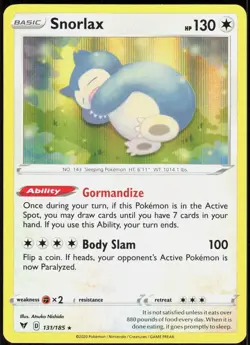 Snorlax 131/185 Holo Rare Vivid Voltage Pokemon Holo Near Mint - Image 1
