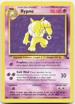Pokemon TCG Hypno (23) Fossil Rare 23/62 Unlimited - Image 1