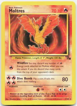 Pokemon TCG Moltres (27) Fossil Rare 27/62 Unlimited - Image 1