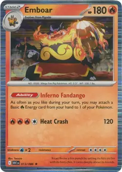 ⚪Pokemon - Emboar - Rare - Holo - 013/086 - SV: White Flare - (NM)⚪ - Image 1