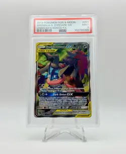 2019 POKEMON UNBROKEN BONDS UR GRENINJA & ZOROARK GX TAG TEAM 201/214 PSA 9 - Image 1