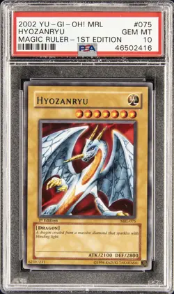 2002 YU-GI-OH! MRL-MAGIC RULER 1ST EDITION #075 HYOZANRYU PSA 10 - Image 1
