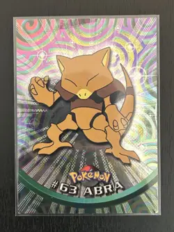 Abra Pokemon 1999 Topps #63 Black Logo TV Animation Edition Holo Foil - Image 2