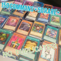 Yugioh 200 Card Mystery Pack 150 Common + 50 Rare/Foil or Higher Cards Bulk - Image 1