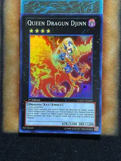 Yugioh Queen Dragun Djinn GAOV-EN049 Super Rare 1st Ed MP - Image 1