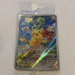 Pikachu SVP 027 Pokemon Card Holo Rare Paldea Evolved Black Star Promo Sealed - Image 1