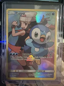 Pokemon TCG Piplup Trainer Gallery 2019 Cosmic Eclipse Secret Rare Card 239/236 - Image 3