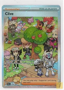 Clive 236/091 Special Illustration Rare Paldean Fates Pokemon Near Mint - Image 1