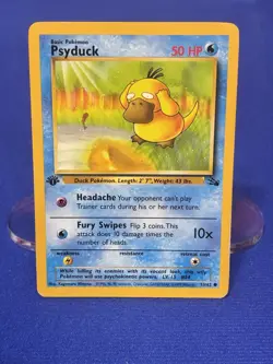Pokemon Psyduck 53/62 Fossil 1st Edition Common 50 HP Basic Regular (1999) - Image 1