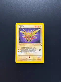 Pokemon Zapdos 30/62 Fossil Unlimited Rare Regular Non-Holo English 30/62 - Image 1