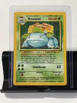 Venusaur 15/102 Pokemon TCG Base Set Holo Foil Rare Card Lightly Played LP - Image 1