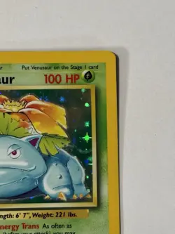 Venusaur 15/102 Pokemon TCG Base Set Holo Foil Rare Card Lightly Played LP - Image 5