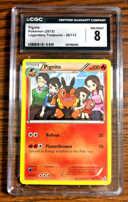 Pignite Regular Uncommon #26 - CGC NM/MINT 8 - Legendary Treasures - Pokemon TCG - Image 1