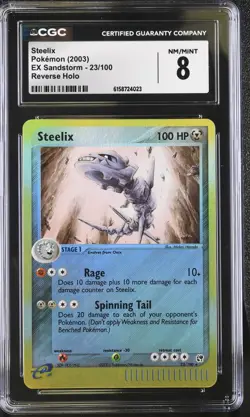 Pokemon Steelix 23/100 Reverse Holo EX Sandstorm - CGC 8 - Image 1