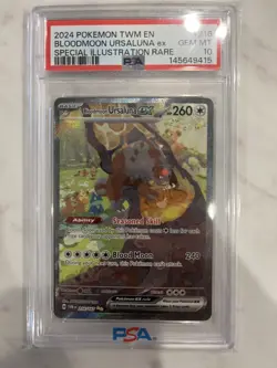 PSA 10 Bloodmoon Ursaluna EX 216/167 SIR Twilight Masquerade Pokemon - Image 1