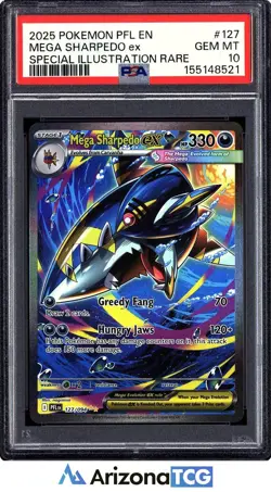 Pokemon 2025 Mega Sharpedo ex 127/094 SIR Phantasmal Flames GEM MINT PSA 10 - Image 1